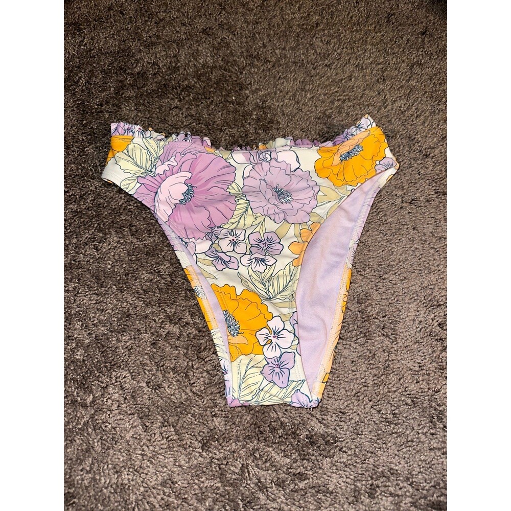 High waisted floral bikini bottoms